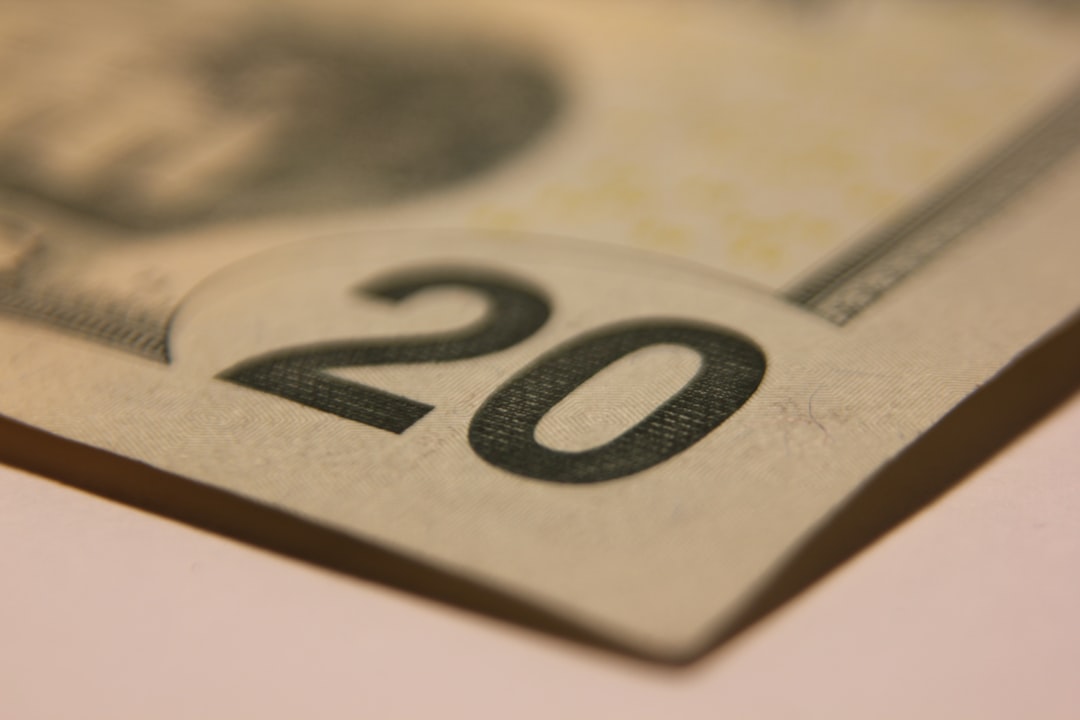 a close up of a twenty dollar bill