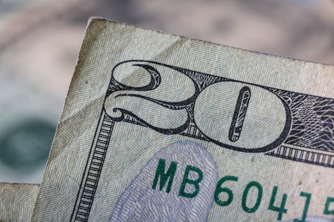 a close up of a twenty dollar bill